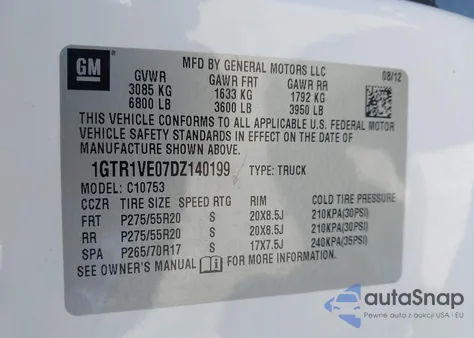 2013 GMC Sierra 1500 Sle из США, поврежденный, VIN 1GTR1VE07DZ140199